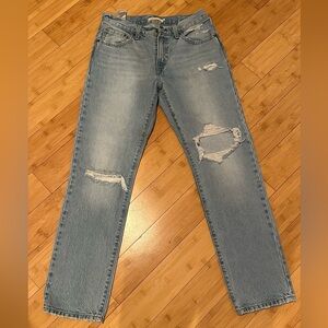 Levi's Light Blue Ripped Straight Jeans